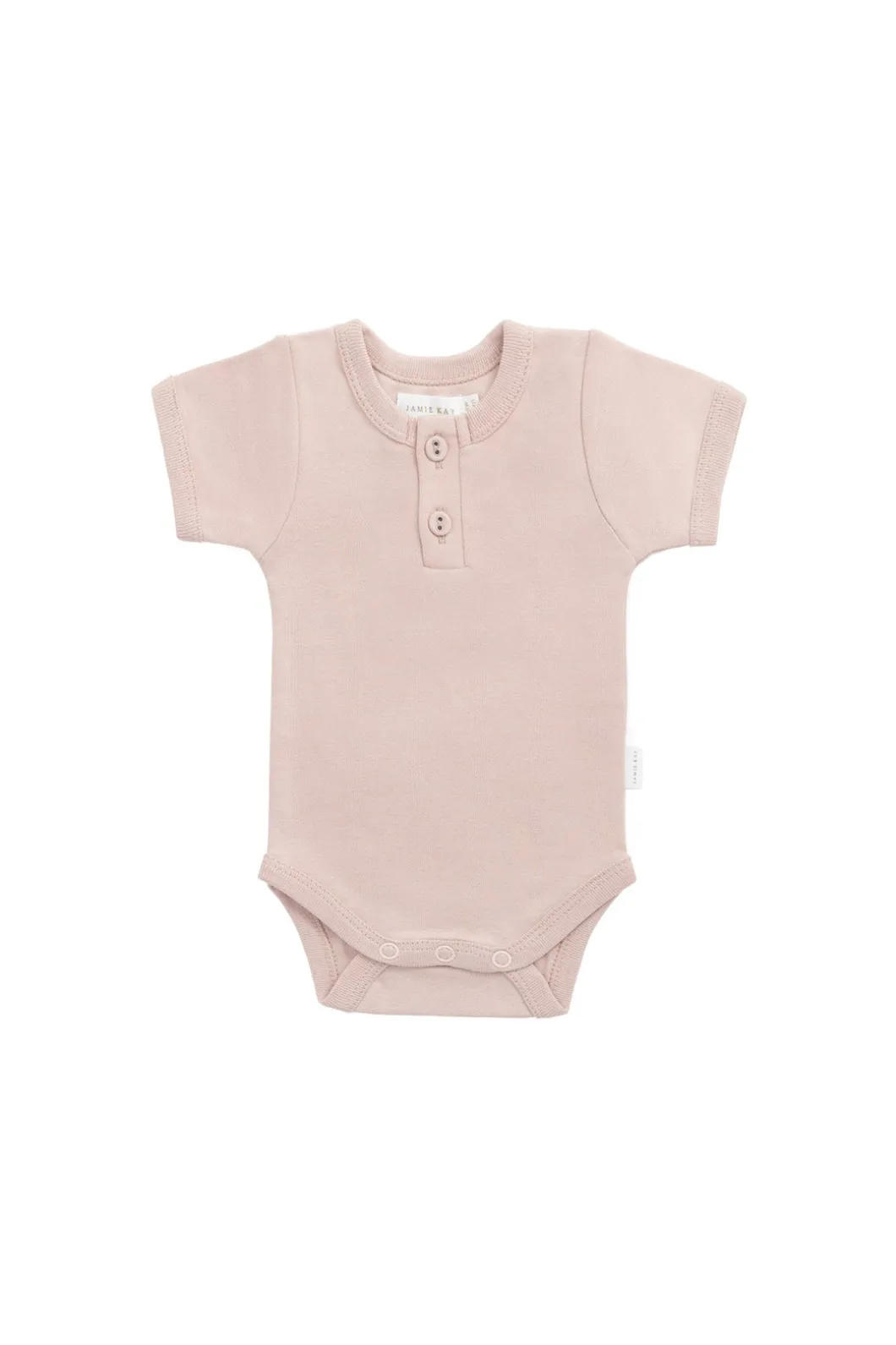 Organic Cotton Benny Tee Bodysuit - Shell Pink