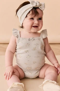 Organic Cotton Bettina Bodysuit - Petite Fleur Blue