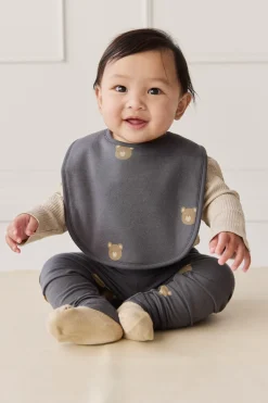 Organic Cotton Bib - Bobbie Bears Black Oyster