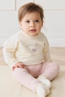 Organic Cotton Bobbie Sweatshirt - Parchment Little Love Violet