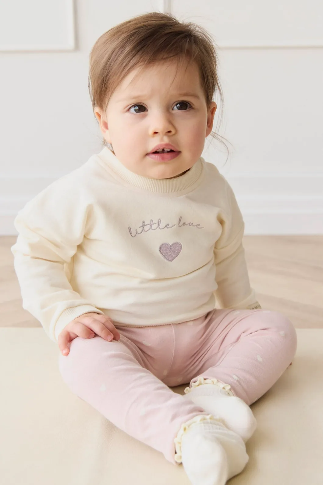Organic Cotton Bobbie Sweatshirt - Parchment Little Love Violet
