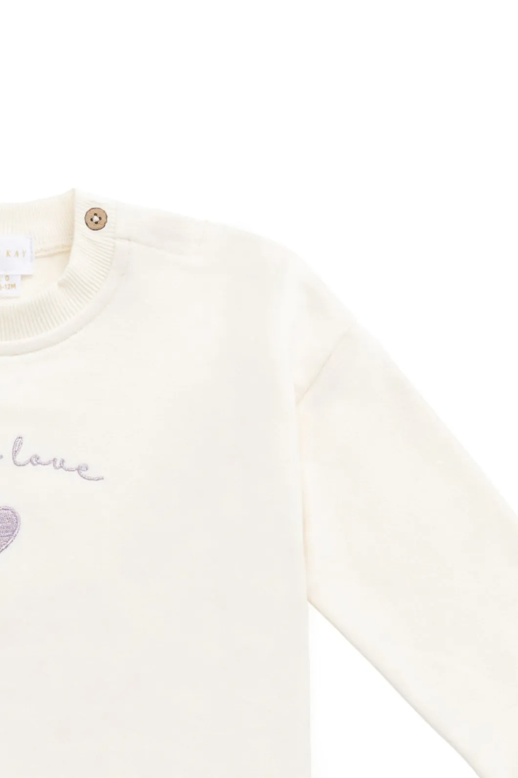 Organic Cotton Bobbie Sweatshirt - Parchment Little Love Violet