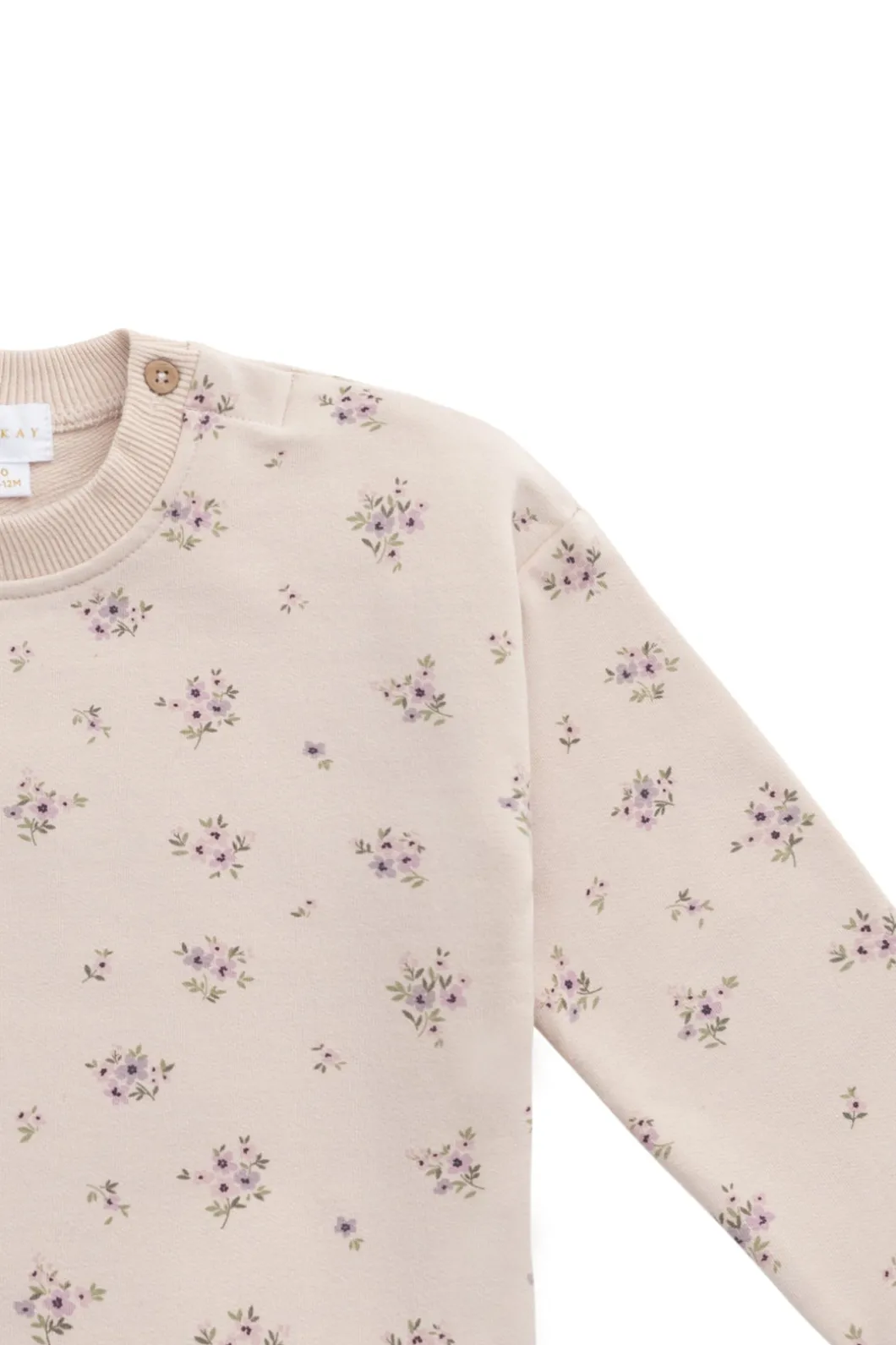 Organic Cotton Bobbie Sweatshirt - Goldie Bouquet Pink Tint