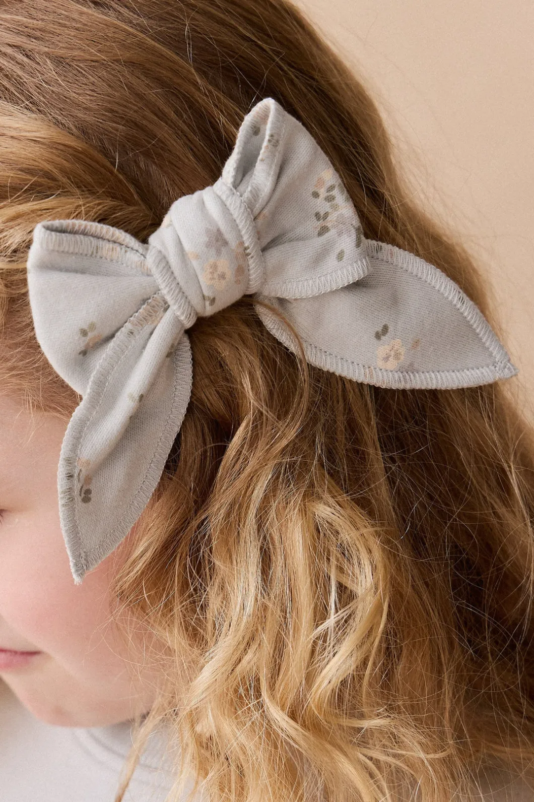 Organic Cotton Bow - Petite Fleur Blue