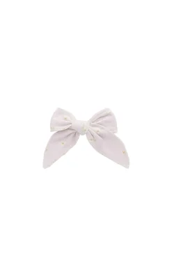 Organic Cotton Bow - Simple Flowers Lilac