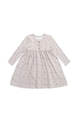 Organic Cotton Bridget Dress - Amber Floral Lilac Ash