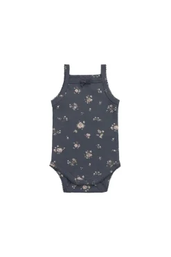 Organic Cotton Bridget Singlet Bodysuit - Petite Fleur Lava