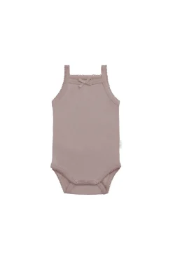 Organic Cotton Bridget Singlet Bodysuit - Softest Mauve