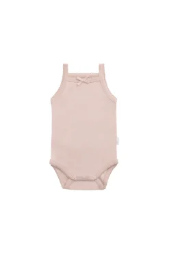 Organic Cotton Bridget Singlet Bodysuit - Shell Pink