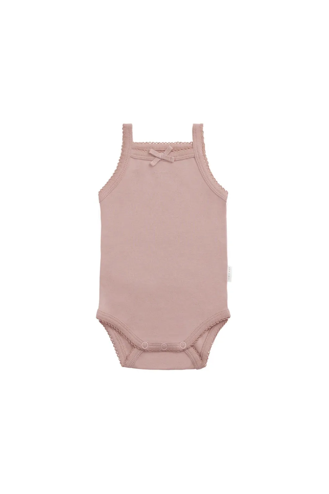 Organic Cotton Bridget Singlet Bodysuit - Powder Pink