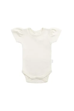 Organic Cotton Cap Sleeve Bodysuit - Buttermilk