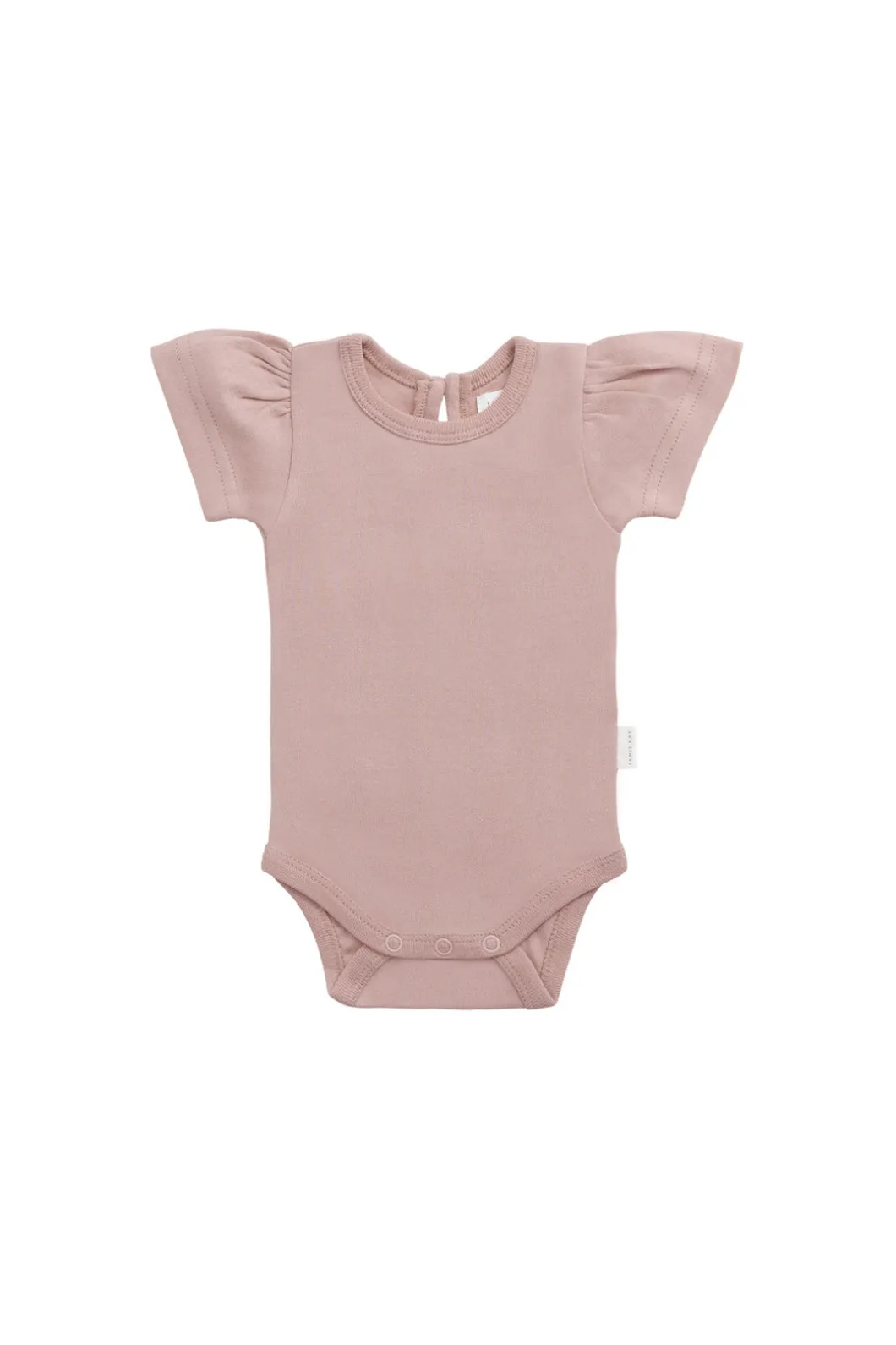 Organic Cotton Cap Sleeve Bodysuit - Powder Pink