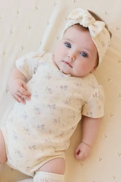 Organic Cotton Cap Sleeve Bodysuit - Thelma Orchid