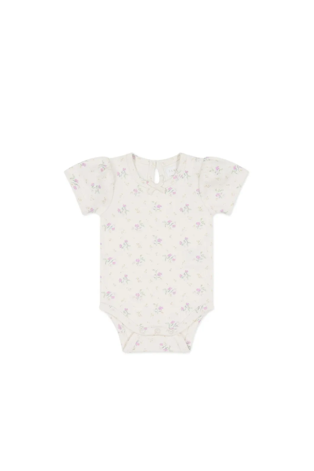 Organic Cotton Cap Sleeve Bodysuit - Thelma Orchid
