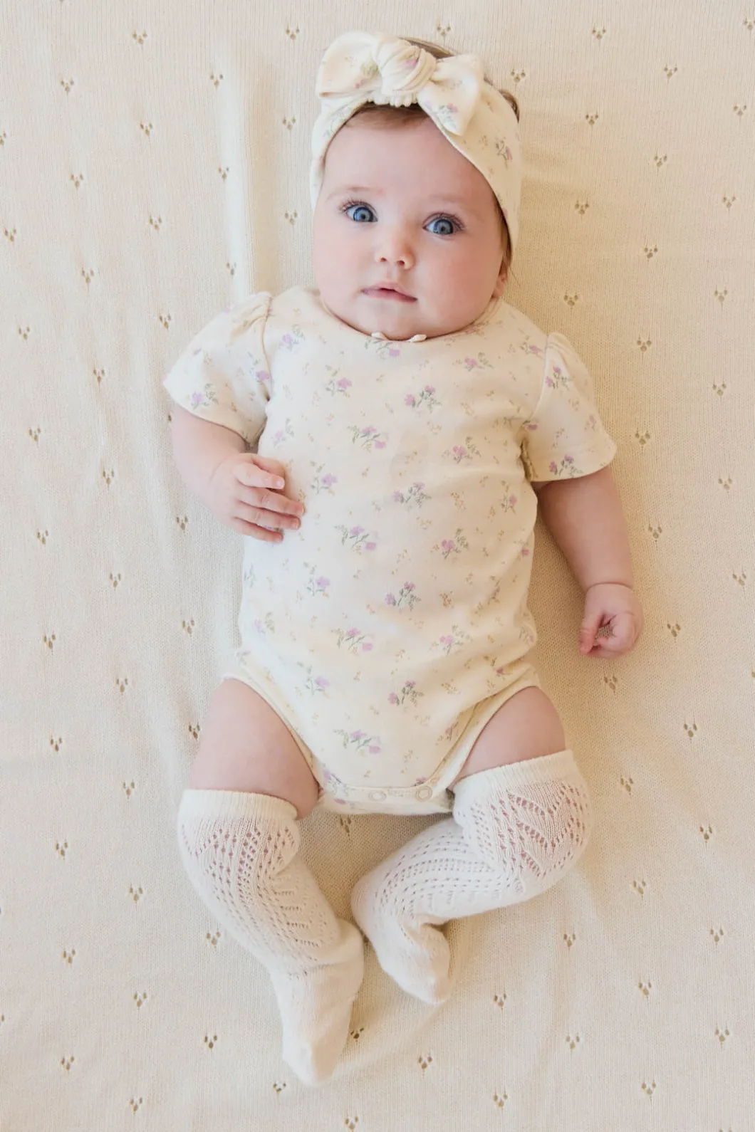 Organic Cotton Cap Sleeve Bodysuit - Thelma Orchid