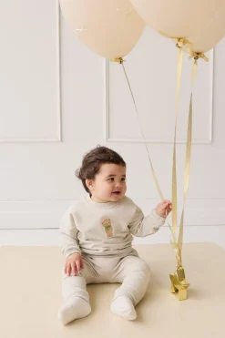Organic Cotton Damien Sweatshirt - Oatmeal Marle Little Ted