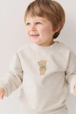 Organic Cotton Damien Sweatshirt - Oatmeal Marle Little Ted