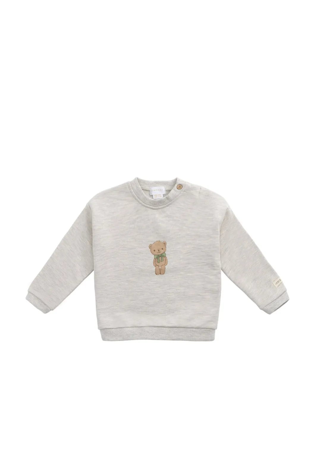 Organic Cotton Damien Sweatshirt - Oatmeal Marle Little Ted