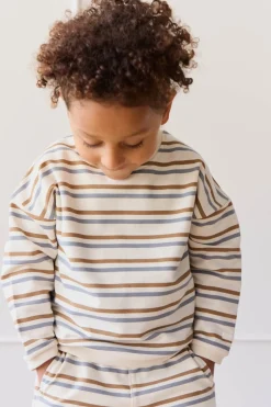Organic Cotton Damien Sweatshirt - Hudson Stripe Tiger