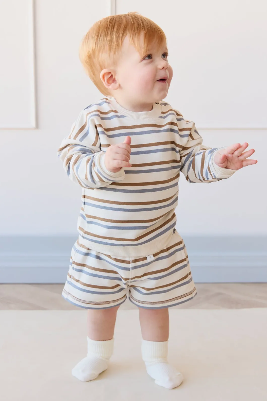 Organic Cotton Damien Sweatshirt - Hudson Stripe Tiger
