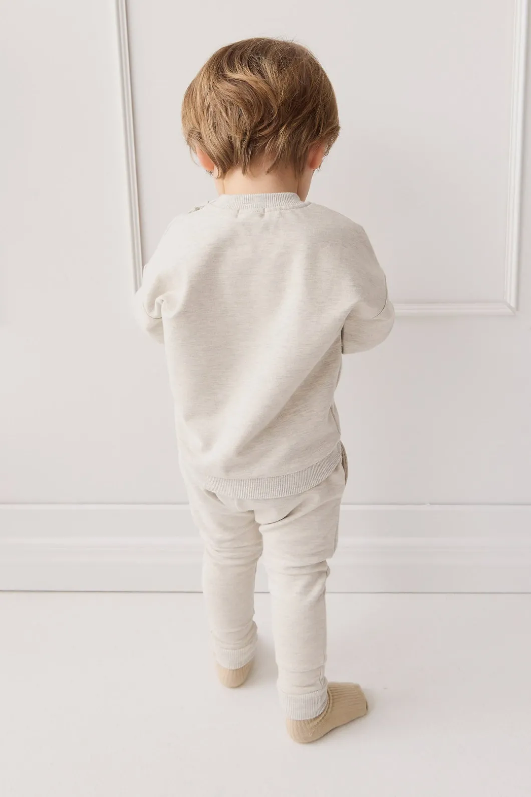 Organic Cotton Damien Sweatshirt - Oatmeal Marle Little Ted