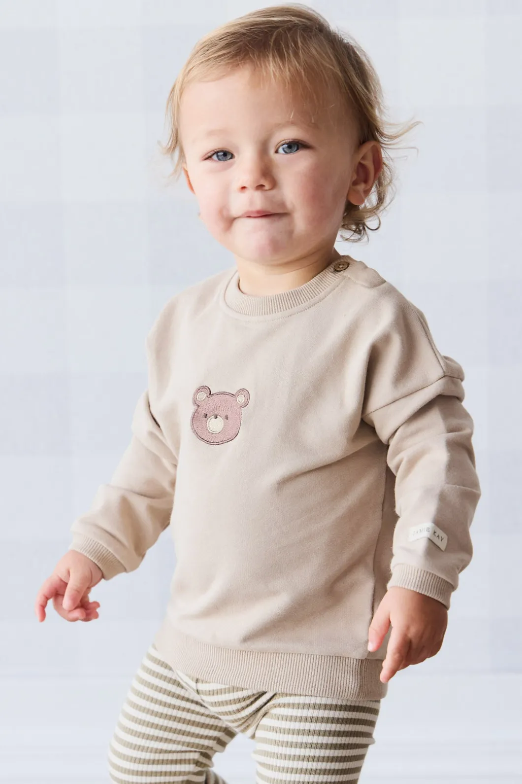 Organic Cotton Damien Sweatshirt - Fawn Bear