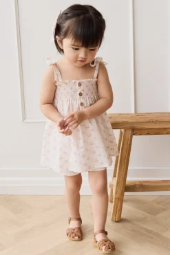 Organic Cotton Ellie Top - Rose Floral Pink