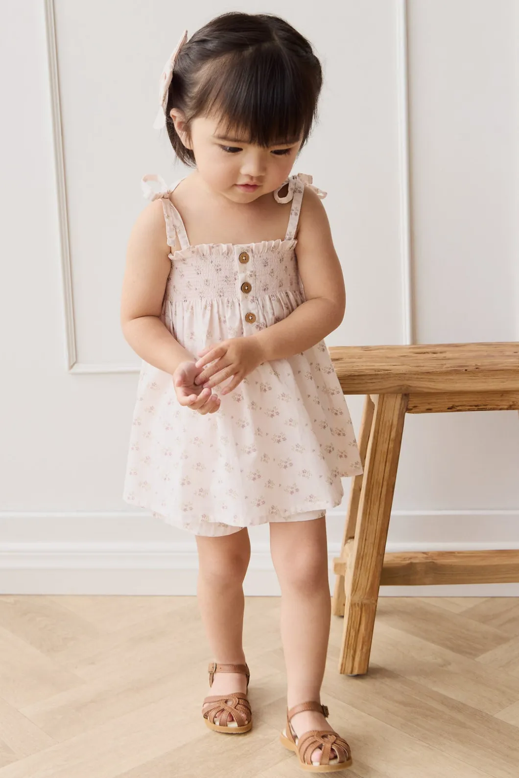 Organic Cotton Ellie Top - Rose Floral Pink