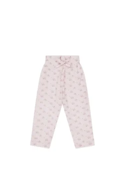 Organic Cotton Elodie Pant - Rose Floral Pink