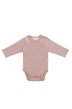 Organic Cotton Elora Long Sleeve Bodysuit - Powder Pink