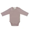 Organic Cotton Elora Long Sleeve Bodysuit - Softest Mauve