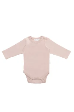 Organic Cotton Elora Long Sleeve Bodysuit - Shell Pink