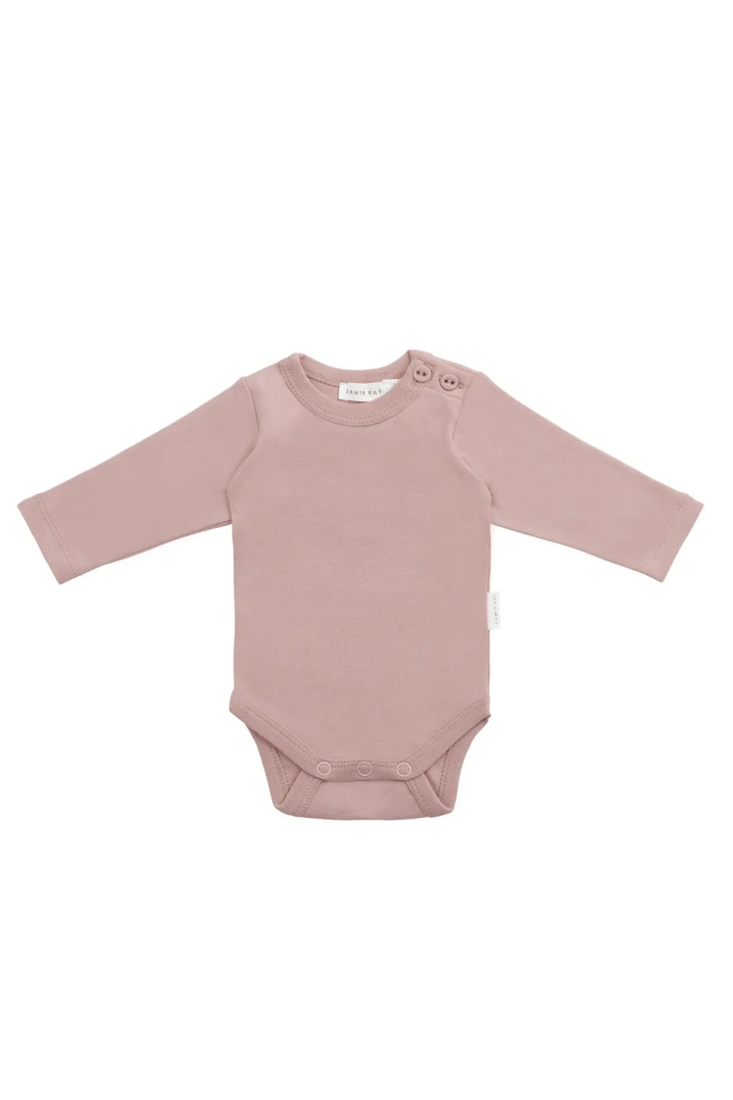 Organic Cotton Elora Long Sleeve Bodysuit - Powder Pink