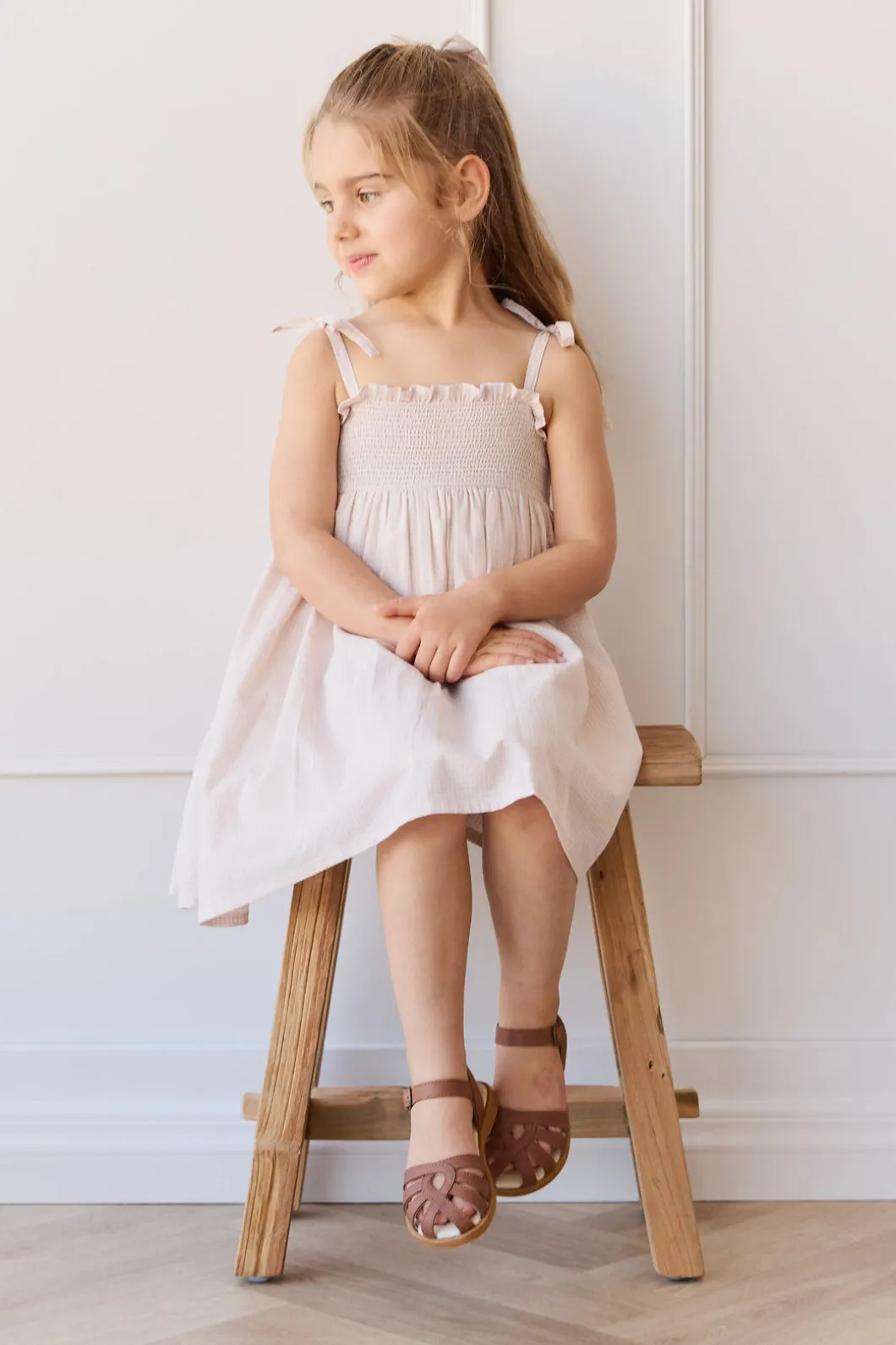 Organic Cotton Eveleigh Dress - Mini Woven Gingham Violet