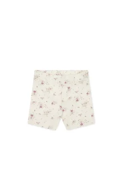 Organic Cotton Everyday Bike Short - Sweet William Floral Natural