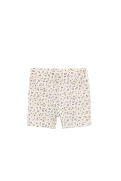Organic Cotton Everyday Bike Short - Blueberry Field Raindrops