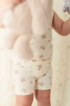 Organic Cotton Everyday Bike Short - Goldie Bouquet Egret