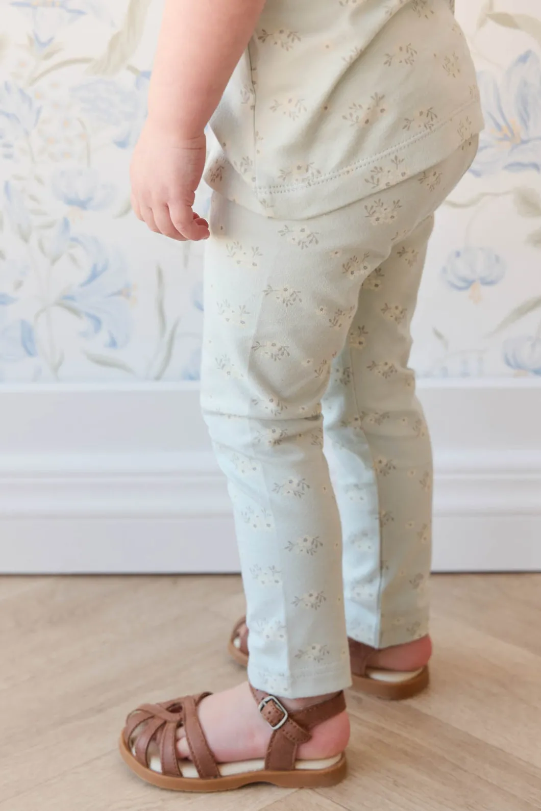 Organic Cotton Everyday Legging - Rose Floral Smoke