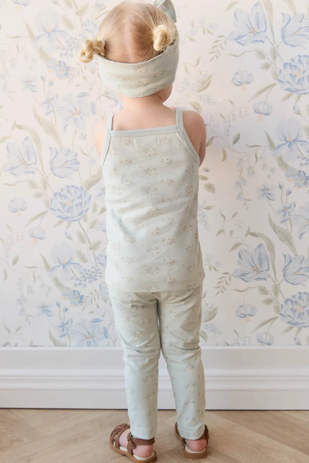 Organic Cotton Everyday Legging - Rose Floral Smoke