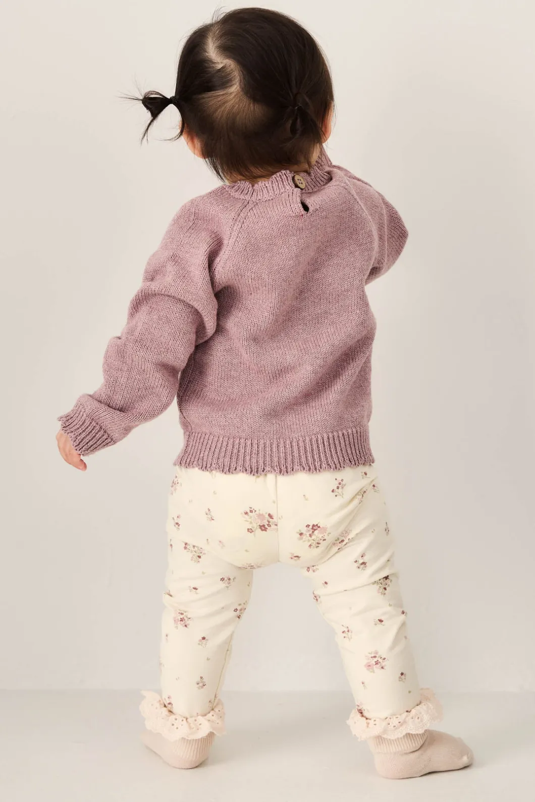 Organic Cotton Everyday Legging - Lauren Floral Tofu