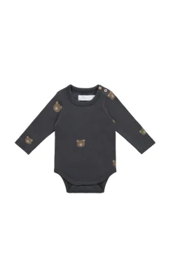 Organic Cotton Fernley Bodysuit - Bobbie Bears Black Oyster