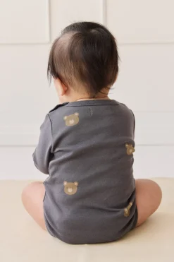 Organic Cotton Fernley Bodysuit - Bobbie Bears Black Oyster