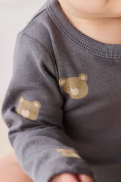Organic Cotton Fernley Bodysuit - Bobbie Bears Black Oyster