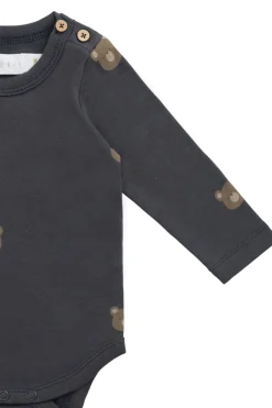 Organic Cotton Fernley Bodysuit - Bobbie Bears Black Oyster