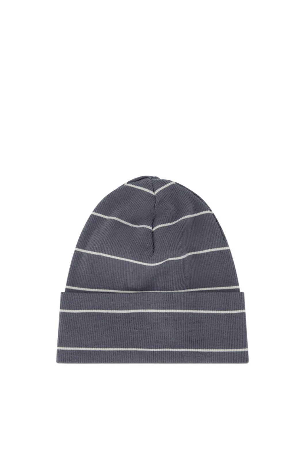 Organic Cotton Fine Rib Beanie - Gracelyn Stripe Lava/Cloud
