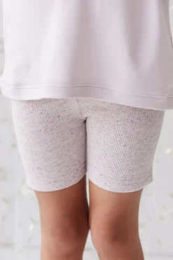 Organic Cotton Fine Rib Elisa Bike Short - Lavender Fleck
