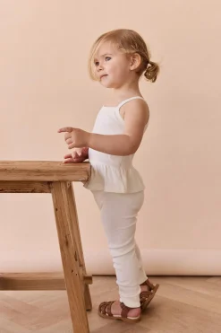 Organic Cotton Fine Rib Everyday Legging - Parchment