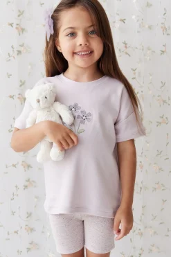 Organic Cotton Fine Rib Elisa Bike Short - Lavender Fleck