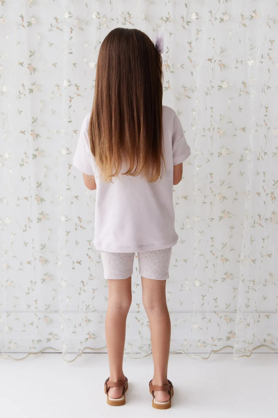 Organic Cotton Fine Rib Elisa Bike Short - Lavender Fleck