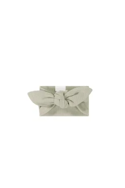 Organic Cotton Fine Rib Headband - Mist